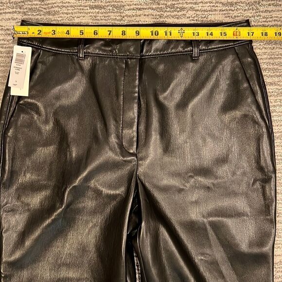 NWT Babaton Vegan Leather Black Straight Pants Size 14 - Picture 10 of 14